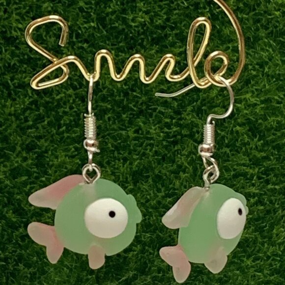 Fish Earring, Silly Animal Earring, Fish Jewelry, Gift Idea, Nautical Earrings - Picture 5 of 6